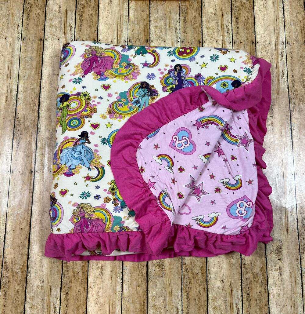 Posh Peanut Groovy Barbie Star Power Luxe Patoo Bamboo Blanket 60x60